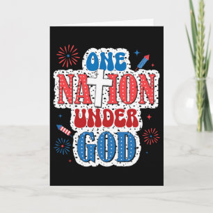 Eén natie onder God Patriottische 4 juli Kaart