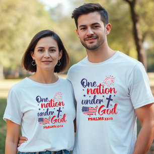 Eén natie onder God - Psalm 33:12 Unisex T-shirt