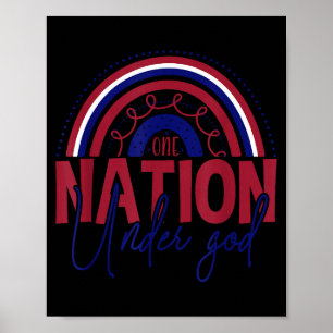Eén natie onder god regenboog patriottische onafha poster