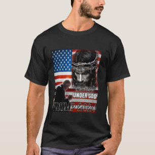 Eén natie onder God Trump 2024 God Amerikaanse vla T-shirt