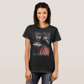 Eén natie onder God Trump 2024 God Amerikaanse vla T-shirt (Voorkant volledig)