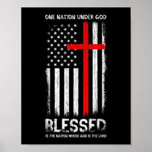 Eén natie onder God USA Patriot Veteraan Poster