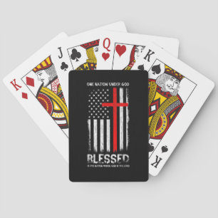 Eén natie onder God USA Patriot Veteran Pokerkaarten