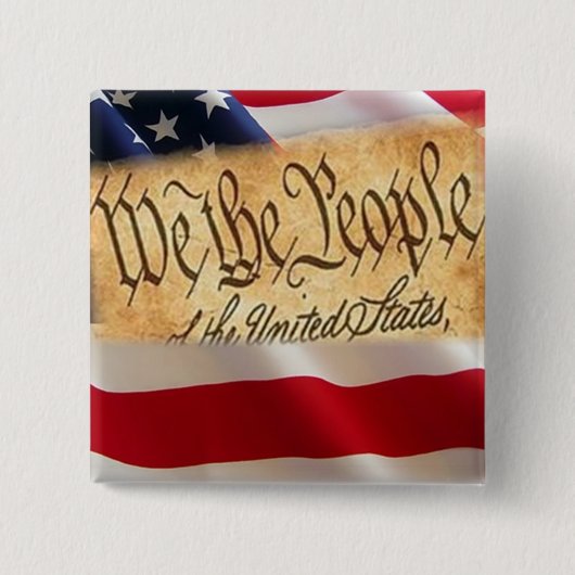 Eén natie onder God Vierkante Button 5,1 Cm (Voorkant)