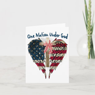 Eén natie onder God vlag 4 juli Patriottisch CH Kaart