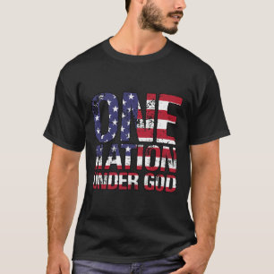 Eén natie onder God vlag 4 juli Patriottisch CH T-shirt