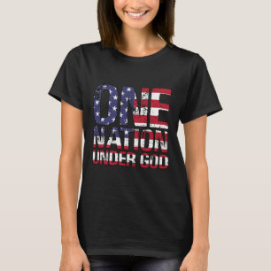 Eén natie onder God vlag 4 juli Patriottisch CH T-shirt