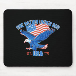 Eén natie onder God Vlag van de VS 4 juli Est 1776 Muismat
