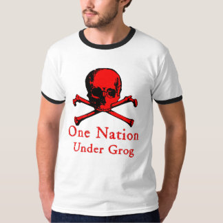 Eén natie onder Grog t-shirt (rood afbeelding)