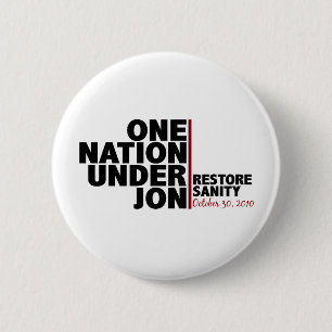 een natie onder jon ( stewart ) ronde button 5,7 cm