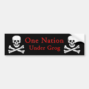 Eén natie onder macrolide (rode ltr) bumpersticker