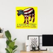 Een natie van Poster van schapen (Thuiskantoor)