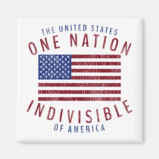Eén Nation Indivisible American Flag Design Magneet (Voorkant)