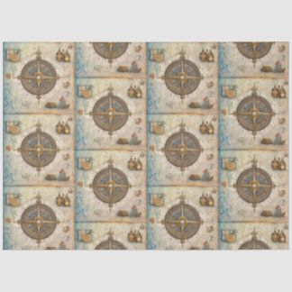 Een nautisch kompas serie ontwerp 13 tissuepapier