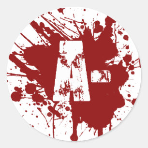 Een negatief bloedtype donatie vampier zombie ronde sticker