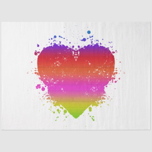 Een Neon Distress Rainbow Heart-ontwerp 1 Tissuepapier (Voorkant)