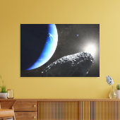 Een Neptunus kleine maan hippokamp. Canvas Afdruk (Insitu (Woonkamer))