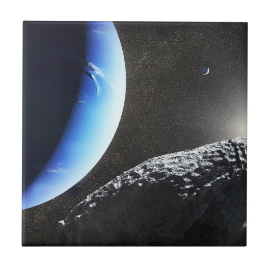 Een Neptunus kleine maan hippokamp. Tegeltje (Voorkant)