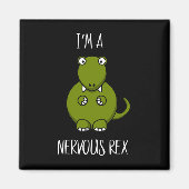 Een Nervous Rex Comedy Angst Dino T-rex Magneet (Voorkant)