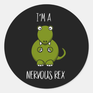 Een Nervous Rex Comedy Angst Dino T-rex Ronde Sticker