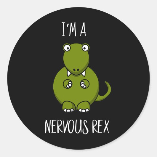 Een Nervous Rex Comedy Angst Dino T-rex Ronde Sticker (Voorkant)