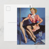 Een nette display pinup meisje briefkaart (Voorkant / Achterkant)