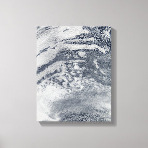 Een netwerk van wolken over de Stille Oceaan Canvas Afdruk