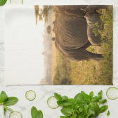 Een neushoorn met haar baby theedoek (Gevouwen)