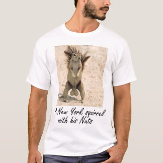 Een New Yorkse eekhoorn met zijn Nuts T-shirt