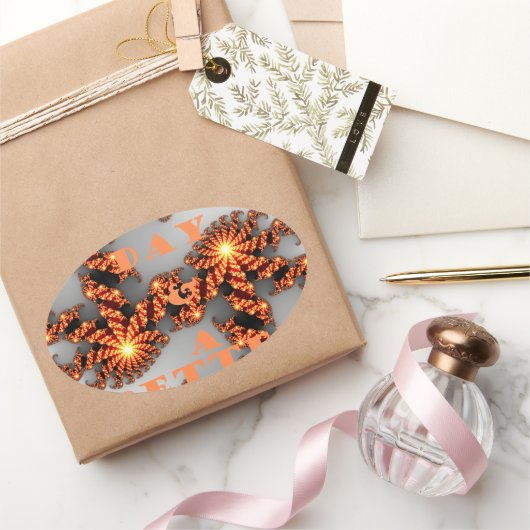 Een Nicer Day en een betere nacht Ovale Sticker (Geschenken)