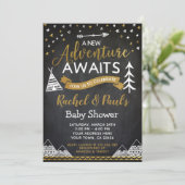 Een nieuw avontuur wacht op Baby shower Kaart (Staand voorkant)