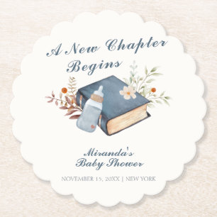  een nieuw Chapter Book Bottle Baby shower Kartonnen Onderzetters