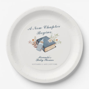  een nieuw Chapter Book Bottle Baby shower Papieren Bordje