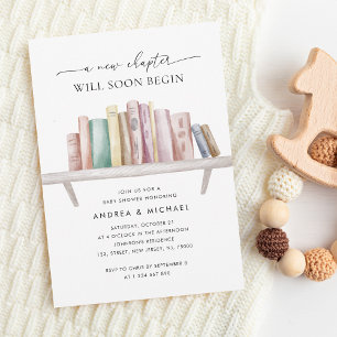 Een nieuw Chapter Book Theme QR Code Baby shower Kaart