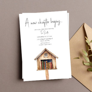Een nieuw Chapter Mini Library Books Baby shower Kaart