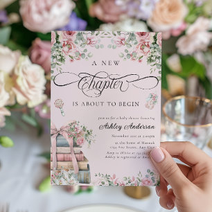Een nieuw Chapter Pink Floral Baby shower Kaart