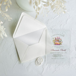 Een nieuw Chapter Story Book Vrijgezellenfeest Acryl Uitnodigingen