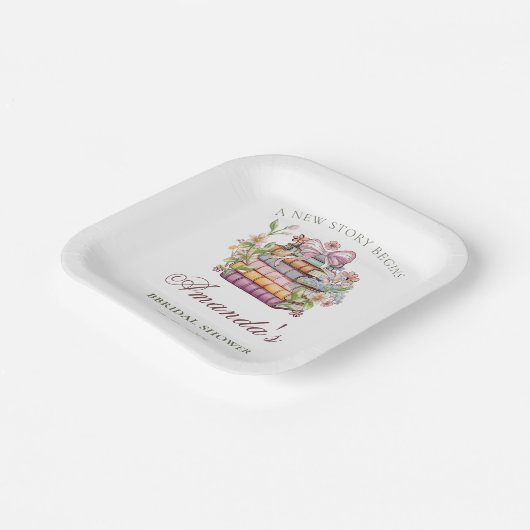 Een nieuw Chapter Story Book Vrijgezellenfeest Papieren Bordje (Gebogen)