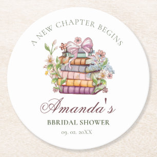 Een nieuw Chapter Story Book Vrijgezellenfeest Ronde Kartonnen Onderzetter