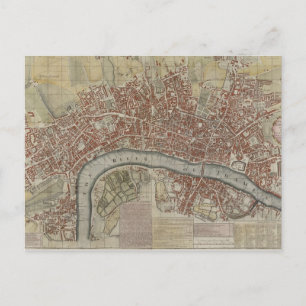 Een nieuw en concreet plan van de steden Londen en Briefkaart