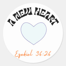 Een nieuw hart, Christelijk, liefde, Valentijnse , Ronde Sticker