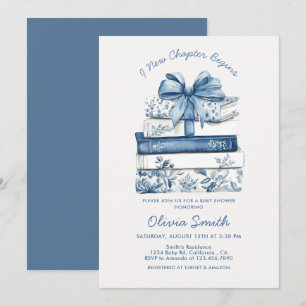 Een nieuw hoofdstuk begint Blue Bow Books Baby Sho Kaart