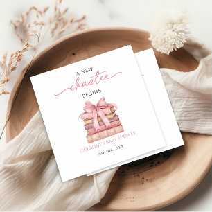 Een nieuw hoofdstuk begint Boek baby shower servet