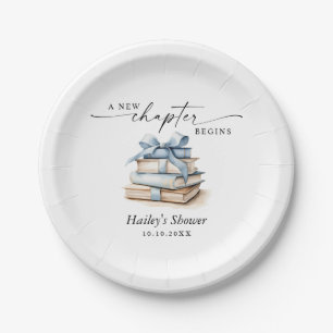 Een nieuw hoofdstuk begint, Boek Thema Baby Shower Papieren Bordje