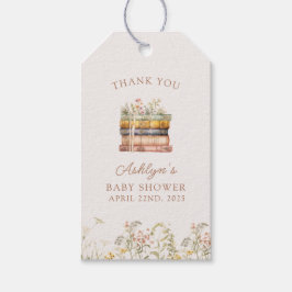 Een nieuw hoofdstuk begint cadeautaartje voor baby cadeaulabel