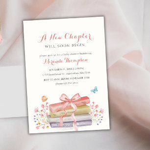 Een nieuw hoofdstuk begint Floral Bow Book Baby sh Kaart