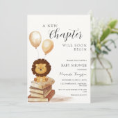 Een nieuw hoofdstuk begint Lion Balloon Baby showe Kaart (Staand voorkant)