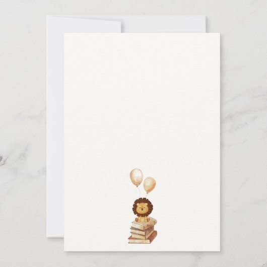 Een nieuw hoofdstuk begint Lion Balloon Baby showe Kaart (Achterkant)