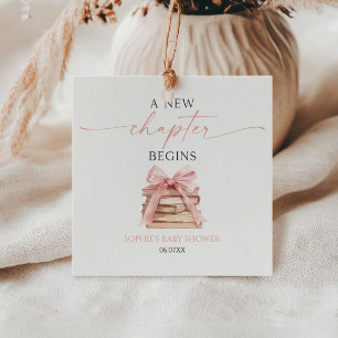 Een nieuw hoofdstuk begint Pink Bow Books Baby sho Bedankjes Labels