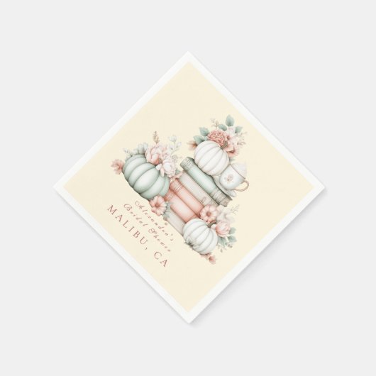 Een nieuw hoofdstuk begint pompoen vrijgezellenfee servet (Hoek)